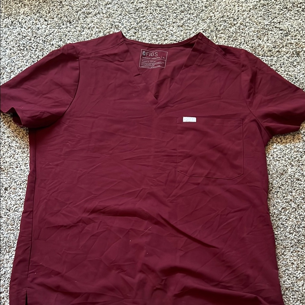 Figs Burgundy Set (Catarina Top, Kade Cargo pants)